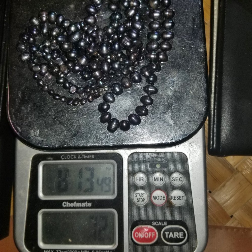 2 Sets of Peacock Tahitian Freshwater Pearl Necklaces Strands w Envelope Case - Picture 11 of 11